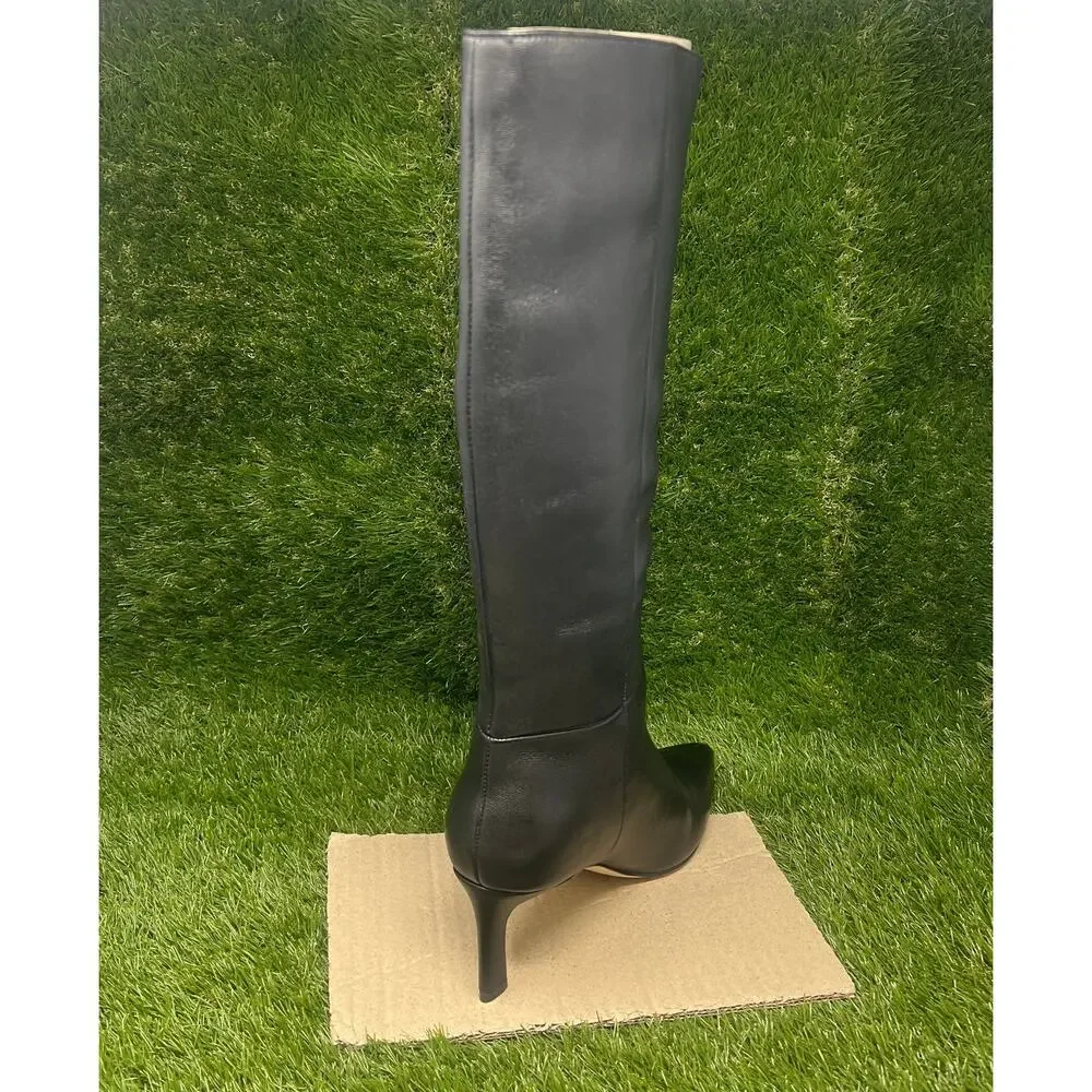 Nine West Women's 10M Wide Calf Lorthey Black Tall Boots